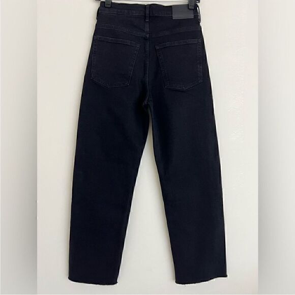 NWOT Everlane Organic Cotton The Way High Jeans in Coal Raw Hem Size 25 - Picture 4 of 11